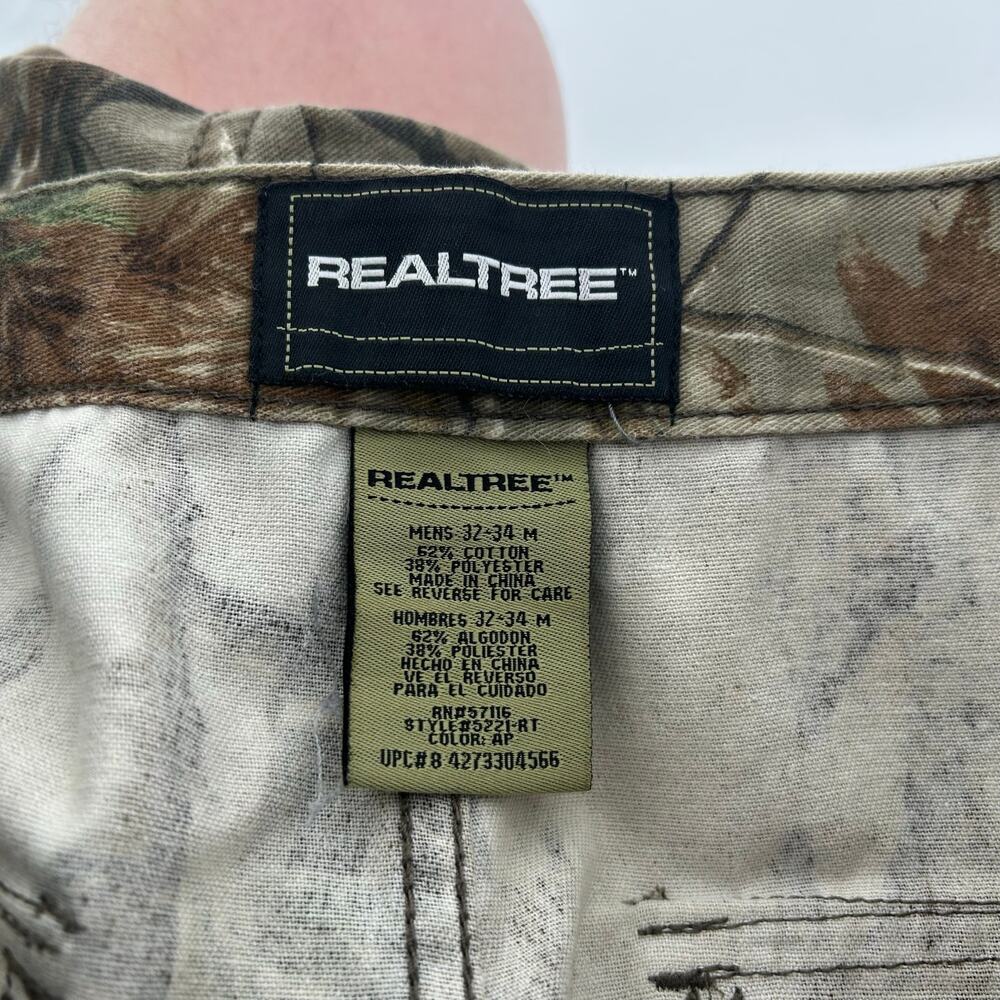 Vintage y2k mens 32-34 M hardwoods camo camouflage Realtree cargo hunting pants - Picture 3 of 8